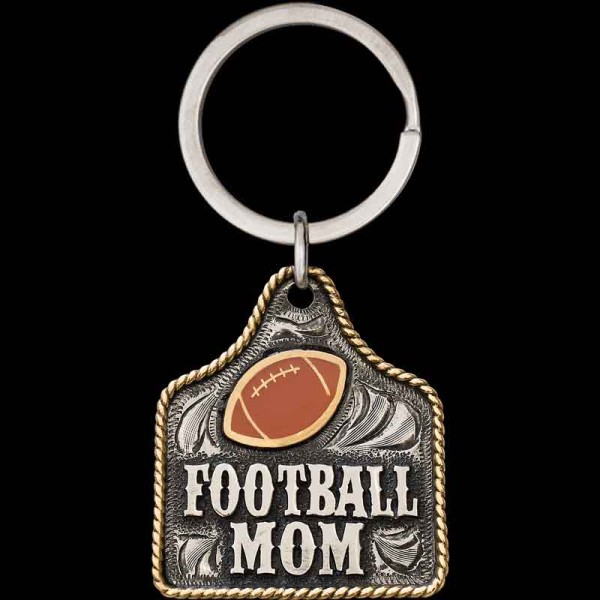 "Our Stagecoach Custom Keychain can be customized for any occasion. This keychain is hand-engraved on a German Silver base, featuring Western-style lettering and a Jeweler's Bronze traditional rope edge, all completed with our signature antique finis
